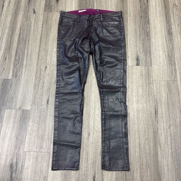 Adriano Goldschmied AG Wine Wax The Legging Ankle Super Skinny Jeans Size 31 🌺 - Picture 2 of 6